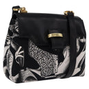 Salvatore Ferragamo Shoulder Bag Canvas Black Gold Auth BA14201A-1