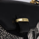 Salvatore Ferragamo Shoulder Bag Canvas Black Gold Auth BA14201A-14