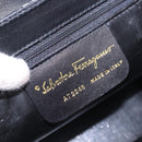 Salvatore Ferragamo Shoulder Bag Canvas Black Gold Auth BA14201A-16