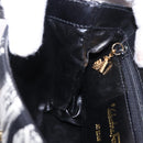 Salvatore Ferragamo Shoulder Bag Canvas Black Gold Auth BA14201A-19