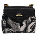 Salvatore Ferragamo Shoulder Bag Canvas Black Gold Auth BA14201A-2