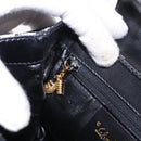 Salvatore Ferragamo Shoulder Bag Canvas Black Gold Auth BA14201A-20