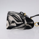 Salvatore Ferragamo Shoulder Bag Canvas Black Gold Auth BA14201A-4