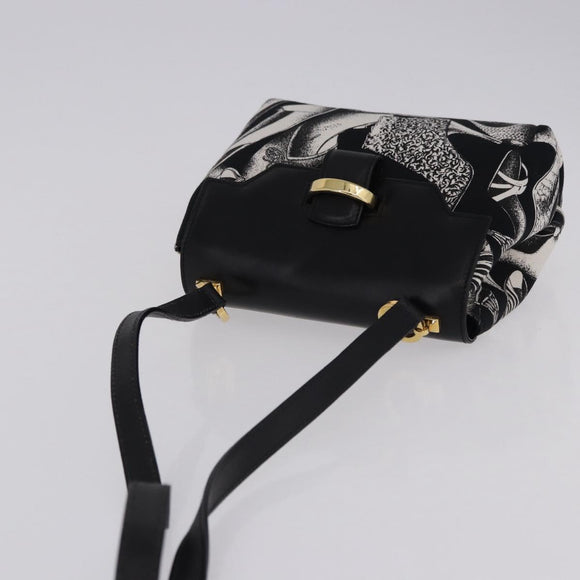 Salvatore Ferragamo Shoulder Bag Canvas Black Gold Auth BA14201A