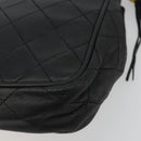 CHANEL Matelasse Chain Shoulder Bag Lamb Skin Black Gold CC Auth BA14204-17