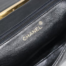 CHANEL Matelasse Chain Shoulder Bag Lamb Skin Black Gold CC Auth BA14204-19