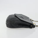 CHANEL Matelasse Chain Shoulder Bag Lamb Skin Black Gold CC Auth BA14204-3