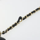 CHANEL Matelasse Chain Shoulder Bag Lamb Skin Black Gold CC Auth BA14204-8