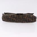FENDI Zucca Canvas Mamma Baguette Shoulder Bag Brown Silver Auth BA14206SAV-5
