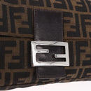 FENDI Zucca Canvas Mamma Baguette Shoulder Bag Brown Silver Auth BA14206SAV-20