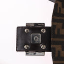 FENDI Zucca Canvas Mamma Baguette Shoulder Bag Brown Silver Auth BA14206SAV-9