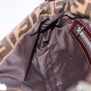FENDI Zucca Canvas Mamma Baguette Shoulder Bag Brown Silver Auth BA14206SAV-23