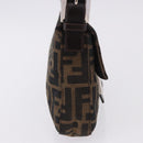 FENDI Zucca Canvas Mamma Baguette Shoulder Bag Brown Silver Auth BA14206SAV-4