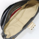 VALENTINO Studs Chain Shoulder Bag Leather Black Gold Auth BA14207A-18