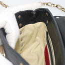 VALENTINO Studs Chain Shoulder Bag Leather Black Gold Auth BA14207A-20