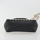 VALENTINO Studs Chain Shoulder Bag Leather Black Gold Auth BA14207A-9