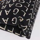 BVLGARI Logo Mania Tote Bag Nylon Black Orange Auth BA14208-14