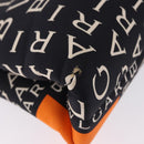 BVLGARI Logo Mania Tote Bag Nylon Black Orange Auth BA14208-16