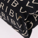 BVLGARI Logo Mania Tote Bag Nylon Black Orange Auth BA14208-9