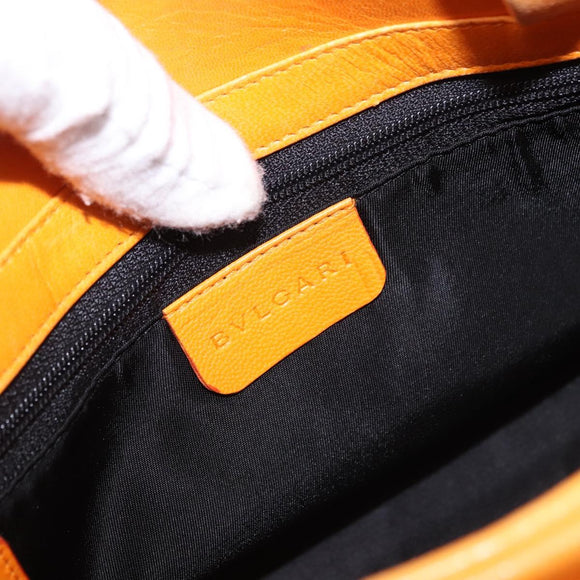 BVLGARI Logo Mania Tote Bag Nylon Black Orange Auth BA14208