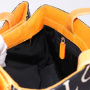 BVLGARI Logo Mania Tote Bag Nylon Black Orange Auth BA14208-19