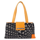 BVLGARI Logo Mania Tote Bag Nylon Black Orange Auth BA14208-13
