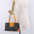 BVLGARI Logo Mania Tote Bag Nylon Black Orange Auth BA14208-26