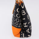 BVLGARI Logo Mania Tote Bag Nylon Black Orange Auth BA14208-3