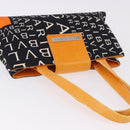 BVLGARI Logo Mania Tote Bag Nylon Black Orange Auth BA14208-6