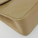 CHANEL Matelasse Chain Shoulder Bag Lamb Skin Beige Gold CC Auth BA14209A-11
