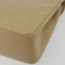 CHANEL Matelasse Chain Shoulder Bag Lamb Skin Beige Gold CC Auth BA14209A-12