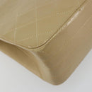 CHANEL Matelasse Chain Shoulder Bag Lamb Skin Beige Gold CC Auth BA14209A-13