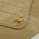 CHANEL Matelasse Chain Shoulder Bag Lamb Skin Beige Gold CC Auth BA14209A-14