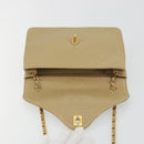 CHANEL Matelasse Chain Shoulder Bag Lamb Skin Beige Gold CC Auth BA14209A-15