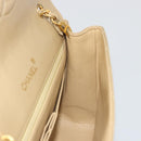 CHANEL Matelasse Chain Shoulder Bag Lamb Skin Beige Gold CC Auth BA14209A-19