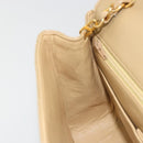 CHANEL Matelasse Chain Shoulder Bag Lamb Skin Beige Gold CC Auth BA14209A-20