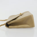 CHANEL Matelasse Chain Shoulder Bag Lamb Skin Beige Gold CC Auth BA14209A-5