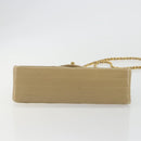 CHANEL Matelasse Chain Shoulder Bag Lamb Skin Beige Gold CC Auth BA14209A-9