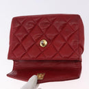 CHANEL Matelasse Waist Bag Lamb Skin Red Gold CC Auth BA14212-8