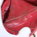 CHANEL Matelasse Waist Bag Lamb Skin Red Gold CC Auth BA14212-11