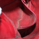 CHANEL Matelasse Waist Bag Lamb Skin Red Gold CC Auth BA14212-12