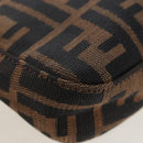 FENDI Zucca Canvas Mamma Baguette Shoulder Bag Brown Black Auth BA14215V-15