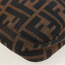 FENDI Zucca Canvas Mamma Baguette Shoulder Bag Brown Black Auth BA14215V-17