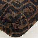 FENDI Zucca Canvas Mamma Baguette Shoulder Bag Brown Black Auth BA14215V-18