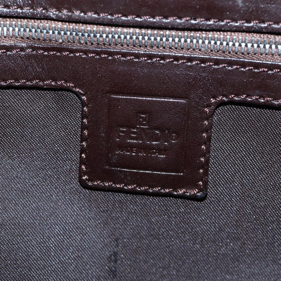 FENDI Zucca Canvas Mamma Baguette Shoulder Bag Brown Black Auth BA14215V