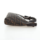 FENDI Zucca Canvas Mamma Baguette Shoulder Bag Brown Black Auth BA14215V-4