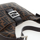 FENDI Zucca Canvas Mamma Baguette Shoulder Bag Brown Black Auth BA14215V-6