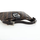 FENDI Zucca Canvas Mamma Baguette Shoulder Bag Brown Black Auth BA14215V-7