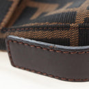FENDI Zucca Canvas Mamma Baguette Shoulder Bag Brown Black Auth BA14215V-9