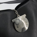 Salvatore Ferragamo Gancini Shoulder Bag Leather Black Silver Auth BA14216-15